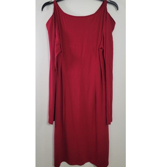Tommy Bahama Dress Womens Large Red Bodycon Shoulder Less Dress Sexy Flirty - Picture 1 of 10